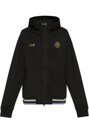 EA7 Jassen, Heren, Zwart, M, Sweatshirt met Logo