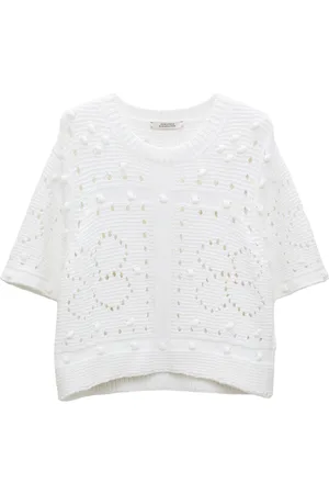 Dorothee Schumacher Blouses & Shirts, Dames, Wit, L, Bohemian Mood Gebreide Trui