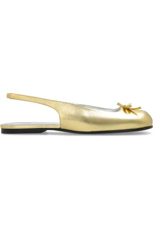 NODALETO Schoenen, Dames, Geel, 39 EU, Leer, Leren balletflats