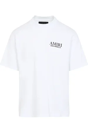 AMIRI Tops, Heren, Wit, L, Gestapelde Botten Grafische Tee