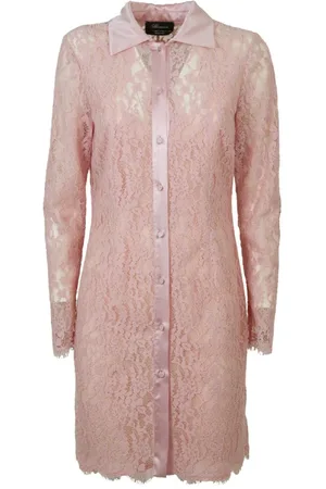 BLUMARINE Kleedjes, Dames, Roze, M, Kanten Chemiser Jurk