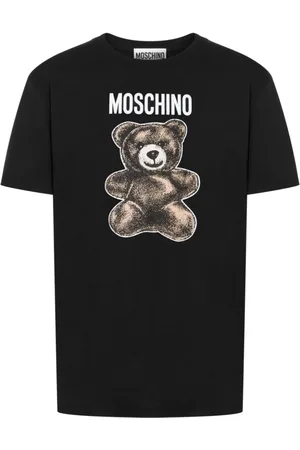 Moschino Tops, Heren, Zwart, L, Katoen, Zwarte Teddybeer Crew Neck T-shirt