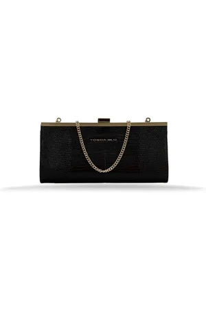 Tosca Blu Tassen, Dames, Zwart, ONE Size, Leer, Dames Schoudertas met Kliksluiting