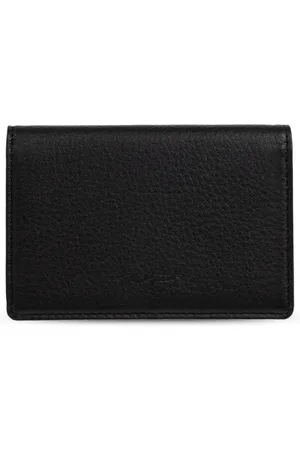 YOHJI YAMAMOTO Accessoires, unisex, Zwart, ONE Size, Leer, Opvouwbare kaarthouder