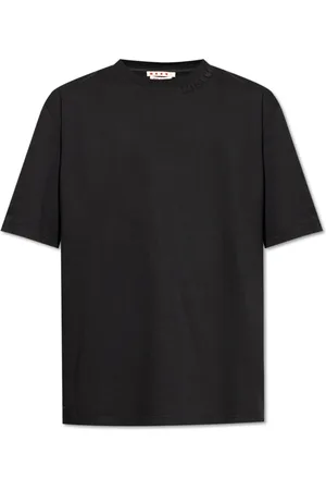 Marni Tops, Heren, Zwart, L, Katoen, T-shirt met Logo