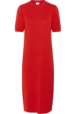 Saint Tropez Kleedjes, Dames, Rood, 2Xl, Flame Scarlet Gebreide Jurk