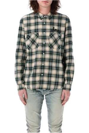 AMIRI Overhemden, Heren, Veelkleurig, XL, Katoen, Evergreen Flanellen Overhemd met Ruitpatroon