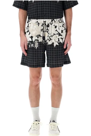 AMIRI Korte broeken, Heren, Veelkleurig, M, Zwarte Bloementuin Shorts