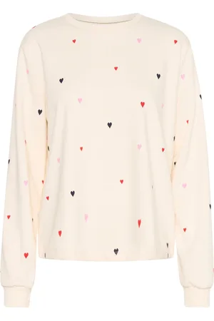 Saint Tropez Sweatshirts & Hoodies, Dames, , L, Geborduurde Harten Sweatshirt Ice Multi