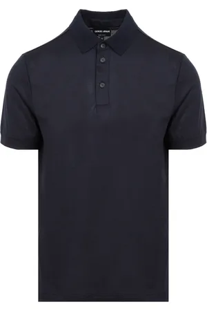 Giorgio Armani Tops, Heren, Blauw, M, Wol, Blauw Poloshirt voor Mannen