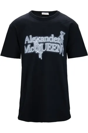 Alexander McQueen Tops, Heren, Zwart, L, Katoen, Heren Skeleton Grafische T-Shirt