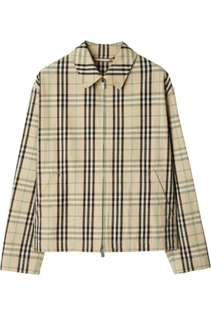Burberry Jassen, Heren, , XL, Katoen, Vintage Check Katoenen Twill Jas