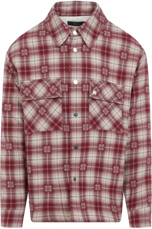AMIRI Overhemden, Heren, Rood, L, Gewatteerd Overshirt