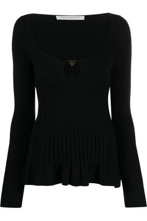 Serafini Truien, Dames, Zwart, M, Polyester, Zwarte Gebreide Top