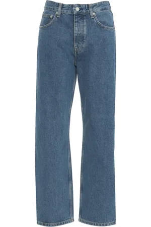 Won Hundred Jeans, Dames, Blauw, W31, Katoen, Blauwe Straight Fit Jeans met Logo Patch