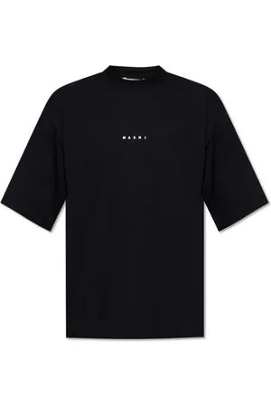 Marni Tops, Heren, Zwart, S, Katoen, T-shirt met logo