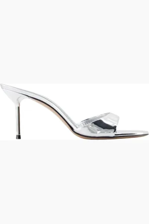 PARIS TEXAS Schoenen, Dames, Grijs, 36 EU, Leer, Zilveren leren pumps - Ronde neus