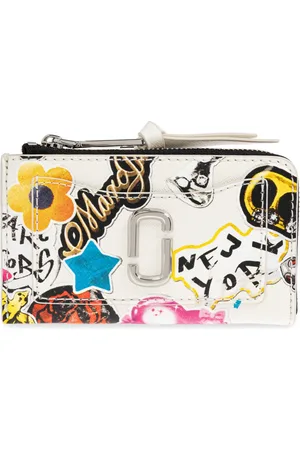 Marc Jacobs Accessoires, Dames, Veelkleurig, ONE Size, Leer, Kaarthouder met print