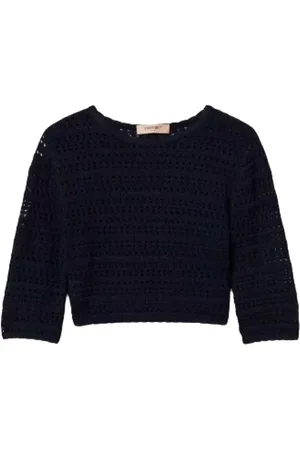 Twin-Set Truien, Dames, Blauw, M, Blauwe Sweater Set