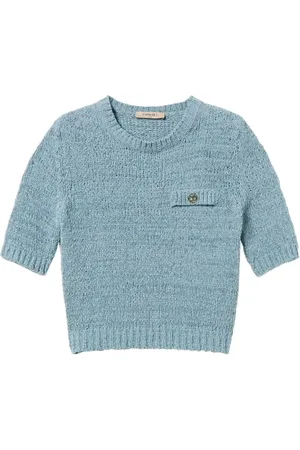 Twin-Set Truien, Dames, Blauw, L, Stijlvolle Sweater Set