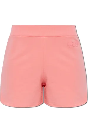 Moschino Korte broeken, Dames, Roze, S, Katoen, Logo shorts