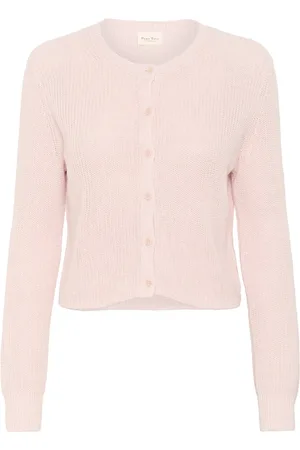 Part Two Truien, Dames, Wit, S, Mauve Chalk Cardigan met Knoopsluiting