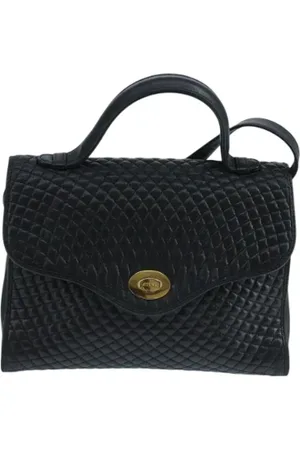Bally Pre-owned, Dames, Zwart, ONE Size, Leer, Tweedehands leren handtassen