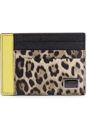Dolce & Gabbana Accessoires, Heren, Veelkleurig, ONE Size, Animalier Leren Kaarthouder