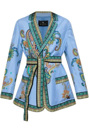 Etro Jassen, Dames, Veelkleurig, L, Zijden Blazer