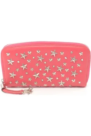 Jimmy Choo Pre-owned, Dames, Roze, ONE Size, Leer, Tweedehands leren portemonnees