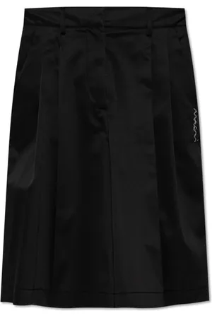 Marni Korte broeken, Dames, Zwart, XS, Katoen, Shorts met Geborduurd Logo