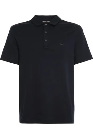 Michael Kors Tops, Heren, Blauw, M, Katoen, Zwart Katoenen Poloshirt met Logo