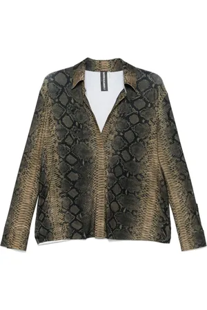 Norma Kamali Blouses & Shirts, Dames, Veelkleurig, S, Polyester, Python Print Shirt