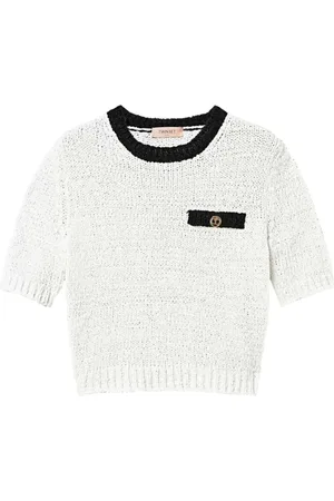 Twin-Set Truien, Dames, Wit, L, Witte Sweater Set Stijlvol