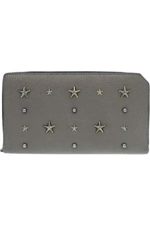 Jimmy Choo Pre-owned, Dames, Grijs, ONE Size, Leer, Tweedehands leren portemonnees