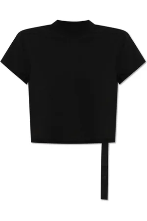 Rick Owens Tops, Dames, Zwart, S, Katoen, T-shirt Cropped Small Level T