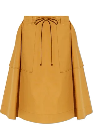Moschino Rokken, Dames, Geel, XS, Katoen, Uitlopende rok