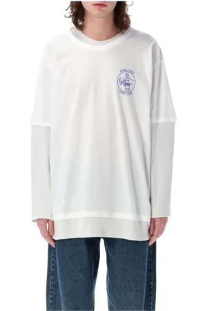 MAGLIANO Tops, Heren, Wit, M, Katoen, Witte Dubbele Tee Katoenen T-shirt