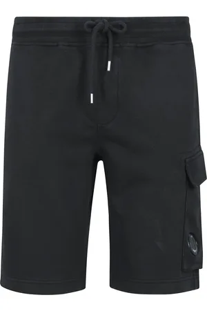 C.P. Company Korte broeken, Heren, Zwart, L, Katoen, Logo Fleece Shorts