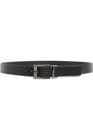 Armani Exchange Accessoires, Heren, Zwart, ONE Size, Leer, Klassieke Gesp Riem, Effen Patroon