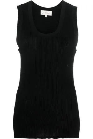 STUDIO NICHOLSON Tops, Dames, Zwart, M, Zwarte Ribvest