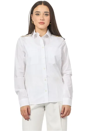 GAËLLE Blouses & Shirts, Dames, Wit, M, Witte shirt met gouden accessoires