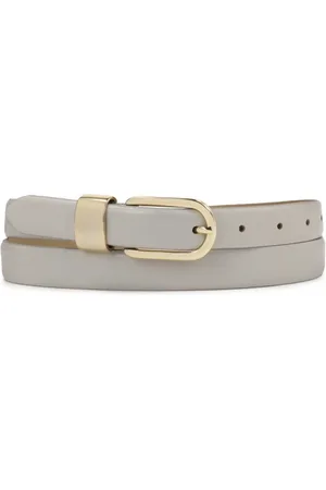 Kazar Accessoires, Dames, Grijs, 80 CM, Leer, Grijze gladleren riem