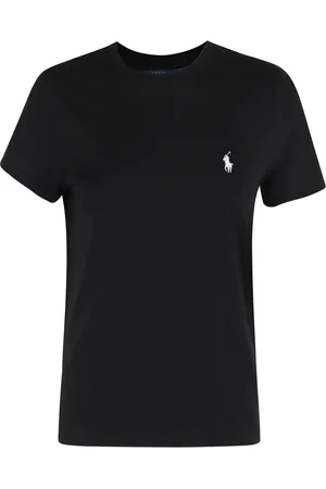 Ralph Lauren Tops, Dames, Zwart, L, Katoen, Casual Katoenen T-shirt