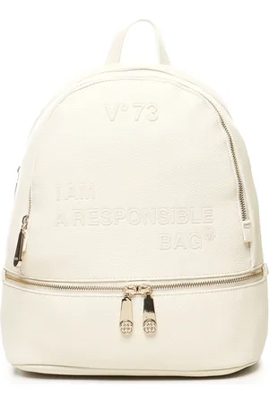 V°73 Tassen, Dames, Wit, ONE Size, Witte Rugzak met Logotekst