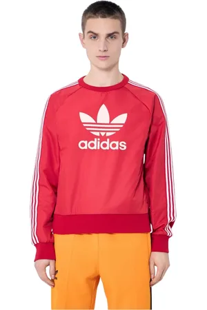 adidas Sweatshirts & Hoodies, Heren, Rood, L, Katoen, Logo Motif Crewneck Sweatshirt