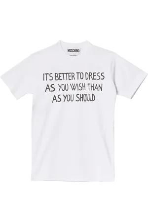 Moschino Tops, Dames, Wit, L, Katoen, Grafische Print Katoenen T-shirt