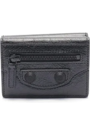 Balenciaga Pre-owned, Dames, Zwart, ONE Size, Leer, Tweedehands leren portemonnees
