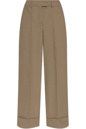 OFFICINE GENERALE Broeken, Dames, , M, Wol, Wijde geplooide broek