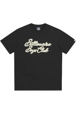 BILLIONAIRE Tops, Heren, Zwart, L, Zwart Logo Print Crew Neck T-shirts